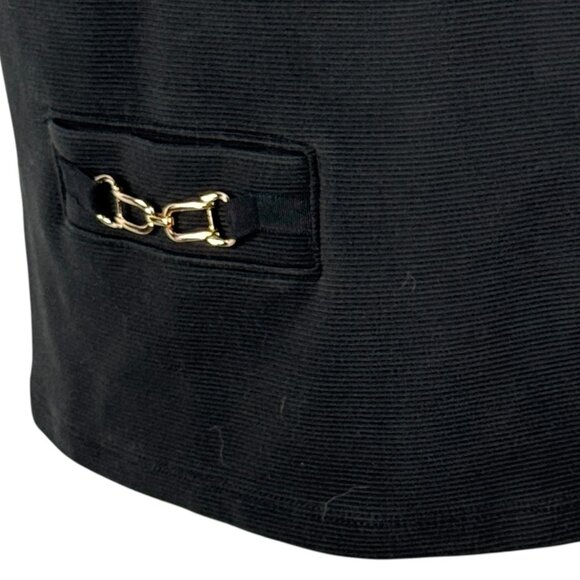 Ann Taylor Chain Link Mock Neck Top in Black  – Size MP (Petite Medium) - Picture 7 of 10